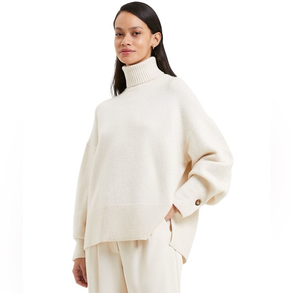 French Connection Kezia Women's Cream Turtleneck Sweater - Picture 1 of 11